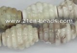 CAB125 15.5 inches 18*25mm threaded rice natural brazil agate beads