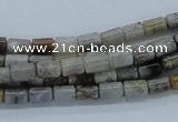 CAB131 15.5 inches 4*6mm column bamboo leaf agate beads