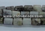 CAB132 15.5 inches 8*10mm column bamboo leaf agate beads