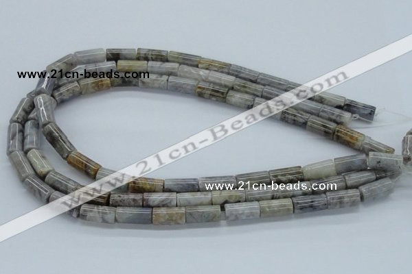 CAB133 15.5 inches 8*16mm column bamboo leaf agate beads