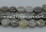 CAB146 15.5 inches 10mm flat round bamboo leaf agate beads