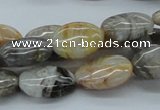 CAB149 15.5 inches 13*18mm oval bamboo leaf agate beads