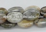 CAB150 15.5 inches 14*18mm oval bamboo leaf agate beads