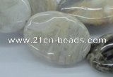 CAB151 15.5 inches 22*30mm oval bamboo leaf agate beads