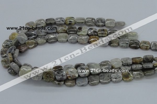 CAB153 15.5 inches 14*14mm square bamboo leaf agate beads