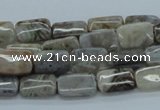 CAB156 15.5 inches 8*12mm rectangle bamboo leaf agate beads