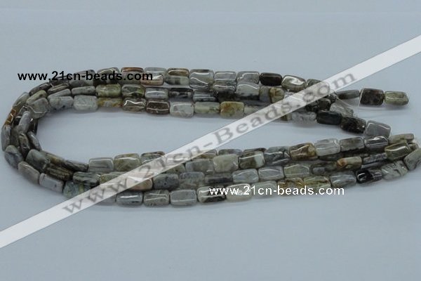 CAB156 15.5 inches 8*12mm rectangle bamboo leaf agate beads