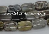 CAB157 15.5 inches 10*14mm rectangle bamboo leaf agate beads