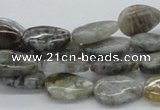 CAB159 15.5 inches 10*15mm flat teardrop bamboo leaf agate beads