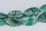 CAB169 15.5 inches 10*16mm oval green crazy lace agate beads