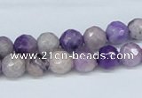CAB180 15.5 inches 8mm faceted round purple crazy lace agate beads