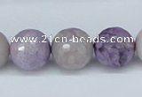 CAB183 15.5 inches 14mm faceted round purple crazy lace agate beads