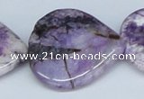 CAB189 15.5 inches 35*35mm heart purple crazy lace agate beads