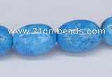 CAB225 15.5 inches 13*18mm egg-shaped blue crazy lace agate beads