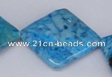 CAB227 15.5 inches 30*30mm diamond blue crazy lace agate beads