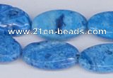 CAB228 15.5 inches 15*25mm oval blue crazy lace agate beads