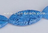 CAB230 15.5 inches 18*35mm horse eye blue crazy lace agate beads
