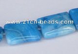 CAB231 15.5 inches 15*20mm rectangle blue crazy lace agate beads