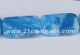 CAB232 15.5 inches 18*25mm rectangle blue crazy lace agate beads