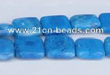 CAB233 15.5 inches 14*14mm square blue crazy lace agate beads