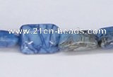 CAB235 15.5 inches 12*16mm rectangle blue crazy lace agate beads