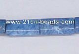 CAB236 15.5 inches 12*20mm rectangle blue crazy lace agate beads