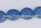 CAB237 15.5 inches 16mm flat round blue crazy lace agate beads