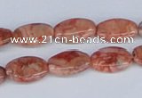 CAB238 15.5 inches 10*15mm oval mahogany crazy lace agate beads