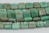 CAB26 15.5 inches 8*8mm square green grass agate gemstone beads