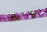 CAB269 15.5 inches 4mm round fuchsia crazy lace agate beads