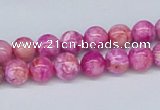 CAB270 15.5 inches 8mm round fuchsia crazy lace agate beads