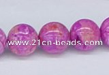 CAB272 15.5 inches 14mm round fuchsia crazy lace agate beads