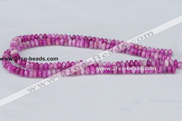 CAB275 15.5 inches 5*8mm rondelle fuchsia crazy lace agate beads