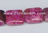 CAB283 15.5 inches 20*20mm square fuchsia crazy lace agate beads
