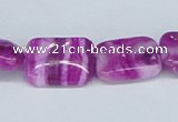 CAB286 15.5 inches 13*18mm rectangle fuchsia crazy lace agate beads