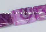 CAB287 15.5 inches 18*25mm rectangle fuchsia crazy lace agate beads