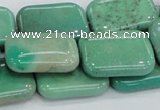 CAB29 15.5 inches 18*25mm rectangle green grass agate gemstone beads