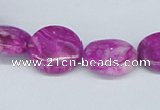 CAB291 15.5 inches 16mm flat round fuchsia crazy lace agate beads