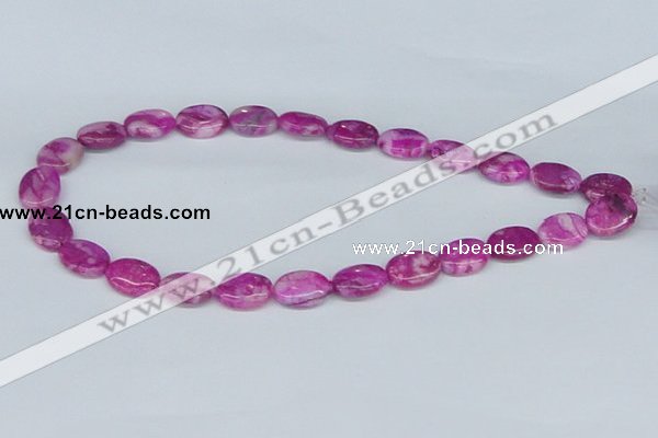 CAB294 15.5 inches 12*16mm oval fuchsia crazy lace agate beads
