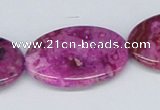 CAB297 15.5 inches 25*35mm oval fuchsia crazy lace agate beads