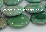 CAB31 15.5 inches 18*25mm oval green grass agate gemstone beads