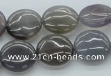 CAB350 15.5 inches 16mm flat round grey agate gemstone beads