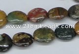 CAB366 15.5 inches 14mm flat round ocean agate gemstone beads