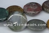 CAB367 15.5 inches 20mm flat round ocean agate gemstone beads