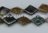 CAB378 15.5 inches 12*12mm diamond ocean agate gemstone beads