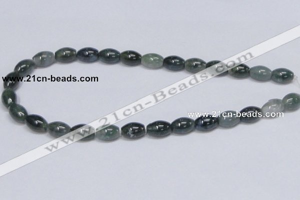 CAB390 15.5 inches 10*15mm rice moss agate gemstone beads wholesale