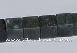 CAB399 15.5 inches 12*12mm cube moss agate gemstone beads wholesale