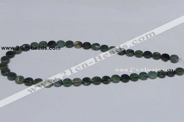 CAB419 15.5 inches 10mm coin moss agate gemstone beads wholesale