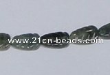CAB428 15.5 inches 8*12mm leaf-shaped moss agate gemstone beads