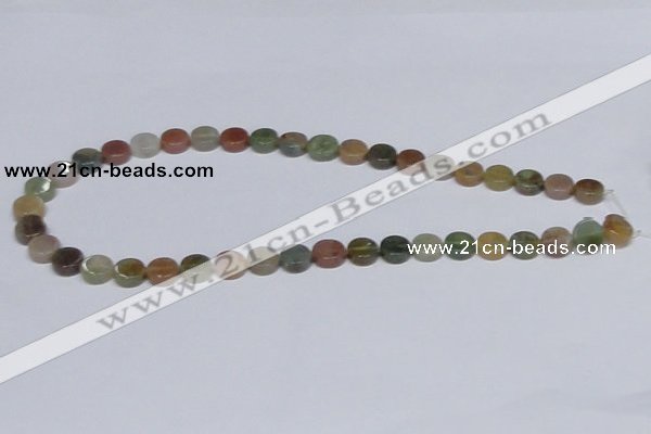 CAB455 15.5 inches 10mm coin indian agate gemstone beads wholesale